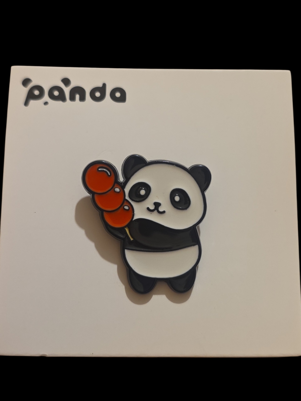 Panda Enamel Pin - Black, White & Orange Kids Accessory